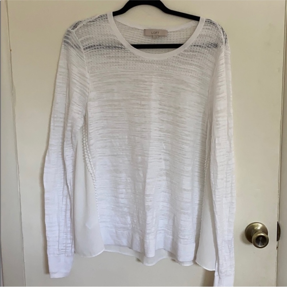 LOFT Mixed Media Long Sleeve Top